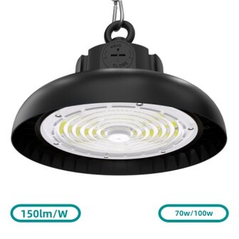 Led high bay lamp SharpBright Powerswitch 100W/70W 4000k/Neutraalwit &ndash; Dimbaar &ndash; PHILIPS driver