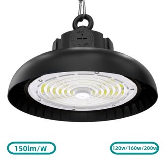 Led high bay lamp SharpBright Powerswitch 200W/160W/120W 4000k/Neutraalwit &ndash; Dimbaar &ndash; PHILIPS driver