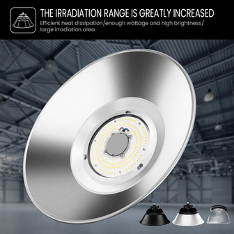 LED high bay lamp  ALU-Reflector 90&deg; 200w 4000k -Dimbaar - PHILIPS driver &ndash; Zilver