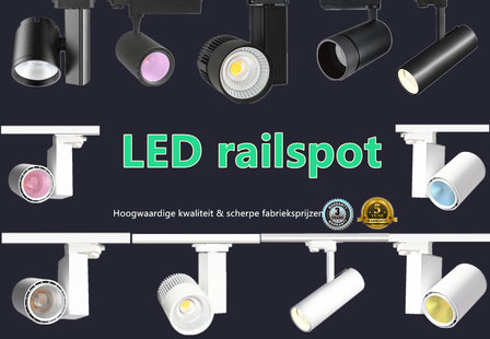 BASIC 3 PHASE LED RAIL SPOT 60w Black Body 4000k / Neutral white