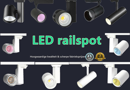 3 FASE LED RAILSPOT Prof. 40w Black Body 4000k/Neutraalwit