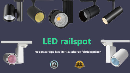 3 PHASE LED RAIL SPOT Prof. 50w Black Body 4000k / Neutral White