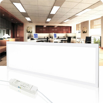Panneau LED premium 120x15cm 24w cadre blanc CCT 3000k/4000k/6000k