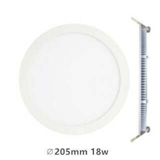 Downlight LED panneau encastr&eacute; rond Excellence 18w 4000k / blanc neutre avec cordon d&#039;alimentation 1,5m