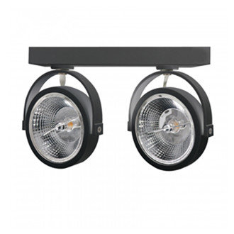 AR111 LUMINAIRE EN SURFACE AVEC 2 x RACCORD GU10 * Noir