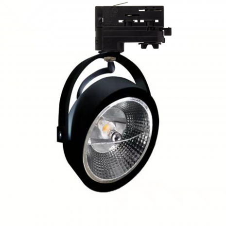 AR111 LUMINAIRE 3 PHASES SUR RAIL AVEC RACCORD GU10 * Noir