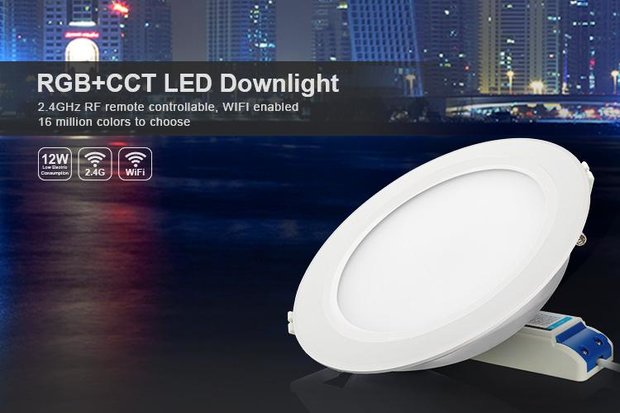 LED DOWNLIGHT RGB+CCT 12W Multikleur + Dual White (2700K - 6000K)