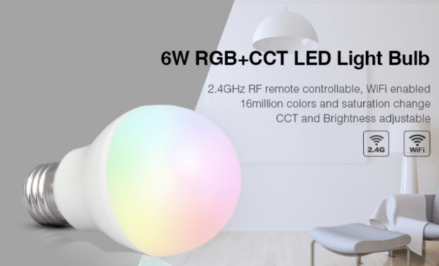 LED LAMP E27 6W RGB+CCT Multikleur + Dual White (2700K - 6000K)