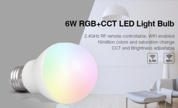 AMPOULE LED E27 6W RGB + CCT Multicolore + Double Blanc (2700K - 6000K)