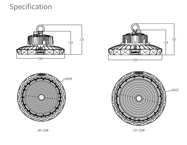 LED Hallenstrahler UFO lampe super bright 150w 5000k/Tageslicht Flimmerfreier -Trafo  *120°