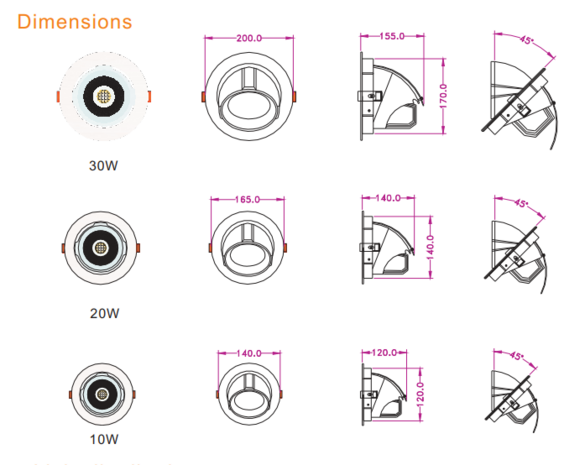 LED Downlight COB Premium kippbar 20w 4000k / Neutralweiß