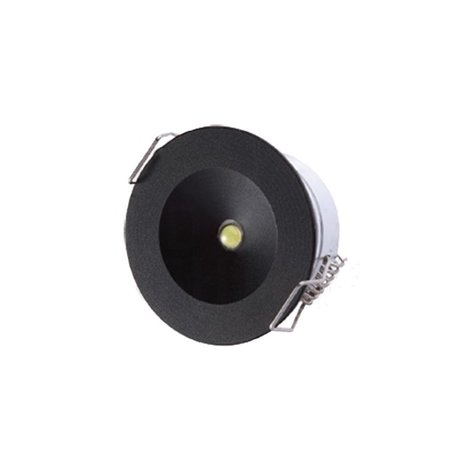 Premium Eye LED emergency lighting 3W Ø42.5mm 110lm black cover ring