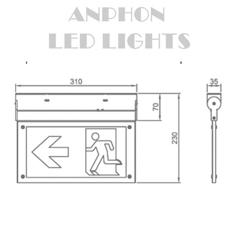 Éclairage de secours à LED orientable ALN 2W *Monté en surface 