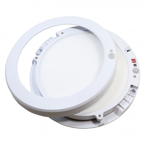 LED IN- EN OPBOUW DOWNLIGHT 3000k met SENSOR 10/15/18 WATT  Ø220mm