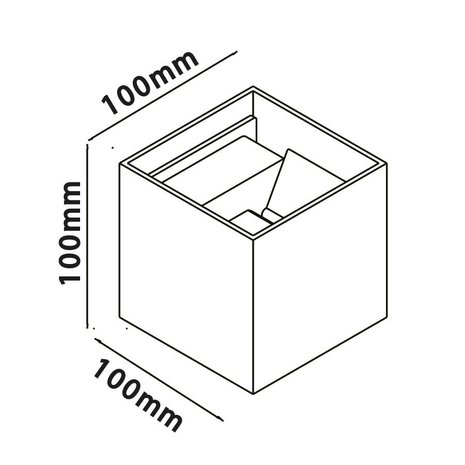 LED wandlamp CUBE 2x3W dimbaar IP65 Zwart 3000k/warmwit - Tweezijdig oplichtend