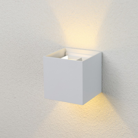 LED wandlamp CUBE 2x3W dimbaar IP65 Witte 3000k/warmwit -Tweezijdig oplichtend