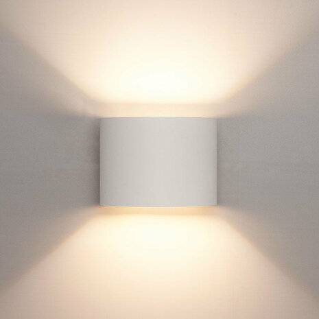 LED wandlamp Belux 2x3W dimbaar IP65 Witte 3000k/warmwit - Tweezijdig oplichtend
