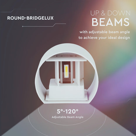 LED wandlamp Belux 2x3W dimbaar IP65 Grijs 3000k/warmwit - Tweezijdig oplichtend