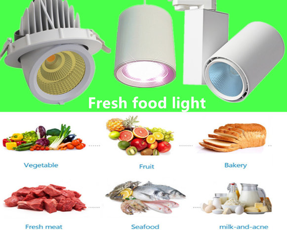 Éclairage LED pour aliments frais Viande suspendu downlight rose 35w 3200k - blanc