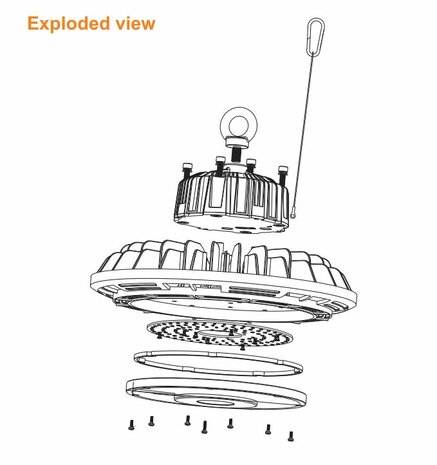 LED HIGH BAY LIGHT UFO Proshine 100W 6000k/Tageslicht DALI Treiber dimmbar 160lm/W - Flimmerfrei