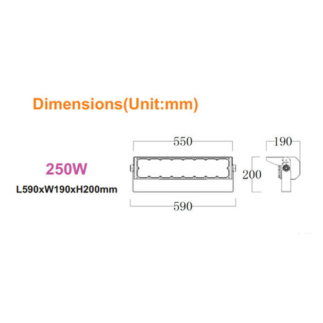 Stadium LED Schijnwerper Sharplux 250w 5000k/koelwit – Philips driver – IP66