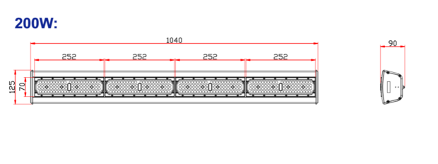 LED HIGH BAY LINEAR LIGHT 200W 4000k/Neutralweiß