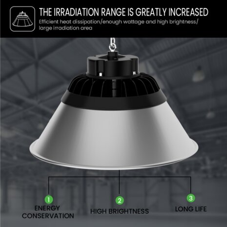 LED high bay lamp  ALU-Reflector 90&deg; 150w 6000k -Dimbaar - PHILIPS driver &ndash; Zilver