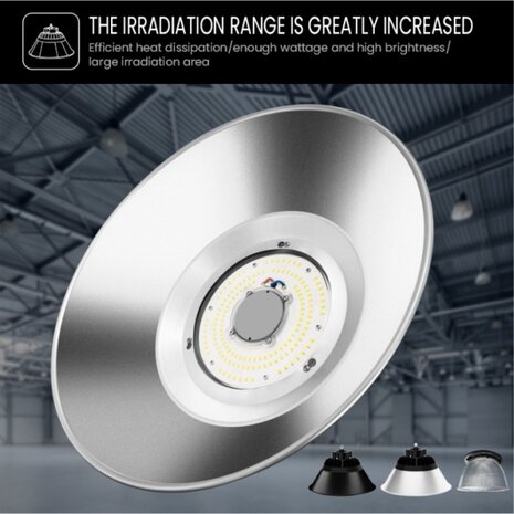 LED high bay lamp  ALU-Reflector 90&deg; 200w 4000k -Dimbaar - PHILIPS driver &ndash; Zilver