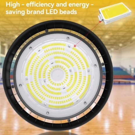 LED high bay lamp  ALU-Reflector 90&deg; 200w 6000k -Dimbaar - PHILIPS driver &ndash; Zilver