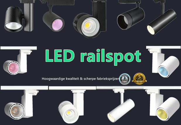 3 PHASE LED RAIL SPOT Prof. 40w Black Body 4000k / Neutral white