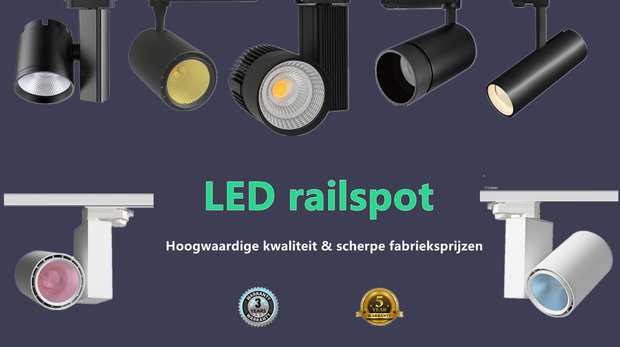 3 FASE LED RAILSPOT Prof. 50w Black Body 4000k/Neutraalwit