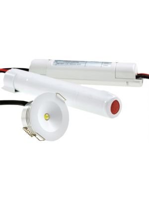 Premium Eye LED éclairage de secours spot encastrable 3W Ø42.5mm 110lm couvercle blanc anneau