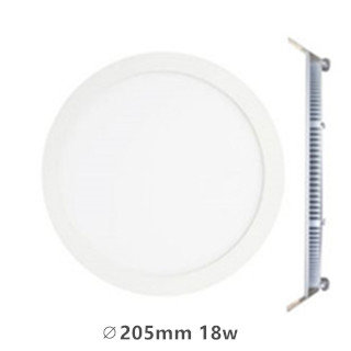 Downlight LED Panneau encastrable rond Excellence 18W 3000K / blanc chaud avec cordon d'alimentation 1,5m